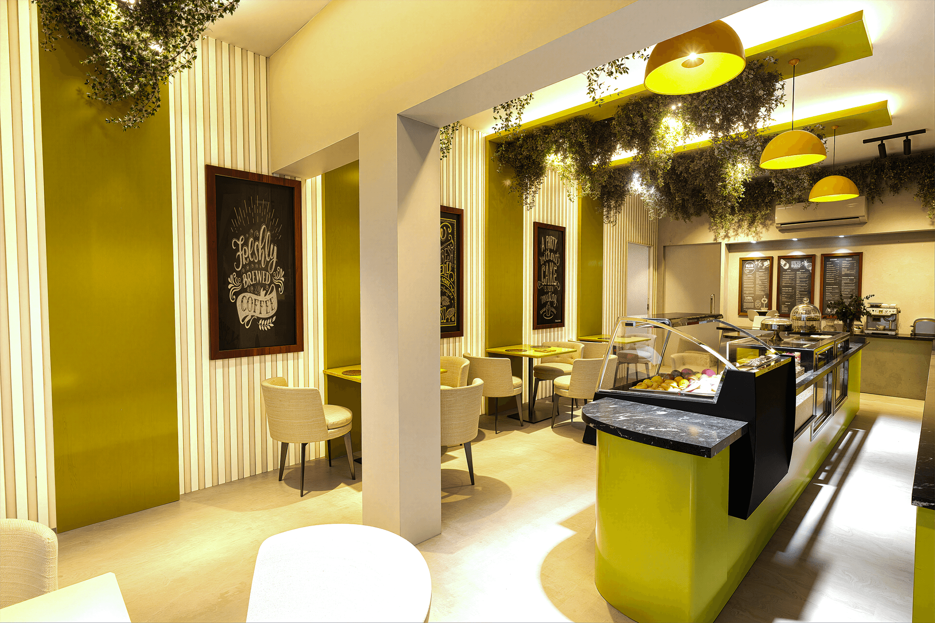 Café Seating & Chalkboard Art
