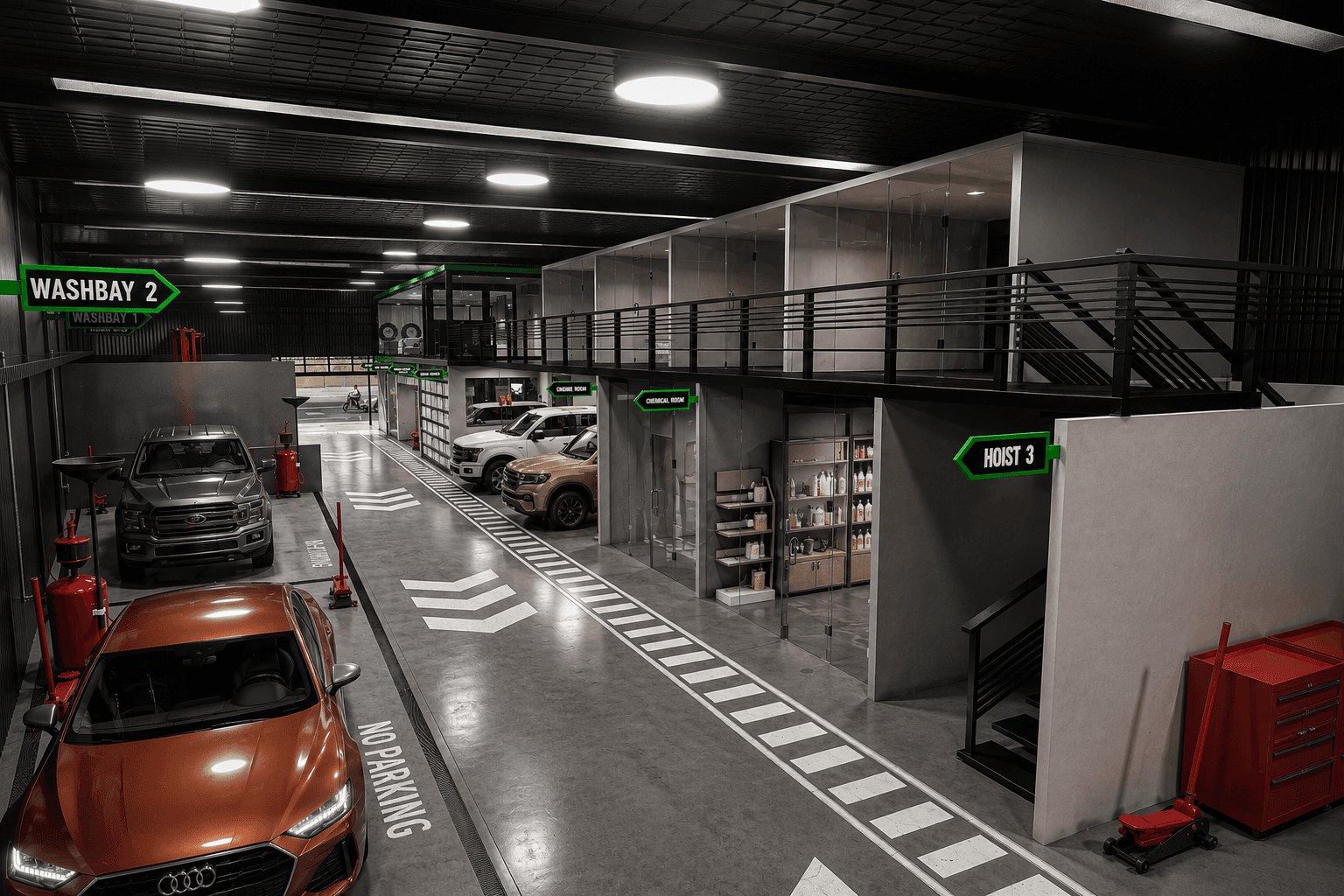 Wash Bays & Detailing Zone